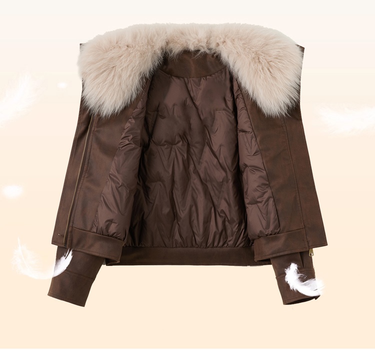 Imitation of suede Korean style down locomotive winter coat
