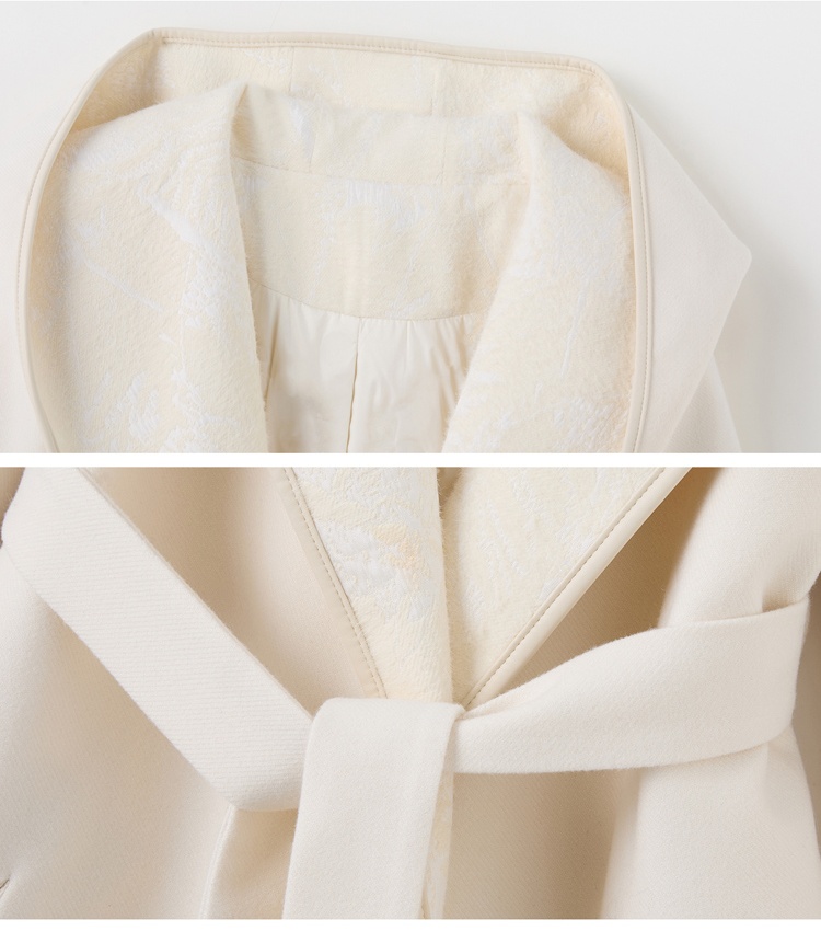 Duck down fox fur hooded winter jacquard splice overcoat