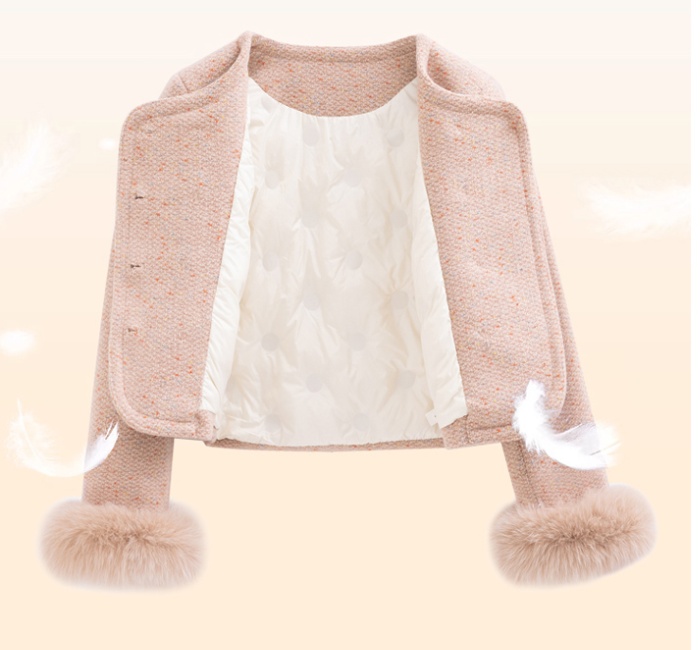 Winter package hip skirt liner down woolen coat a set