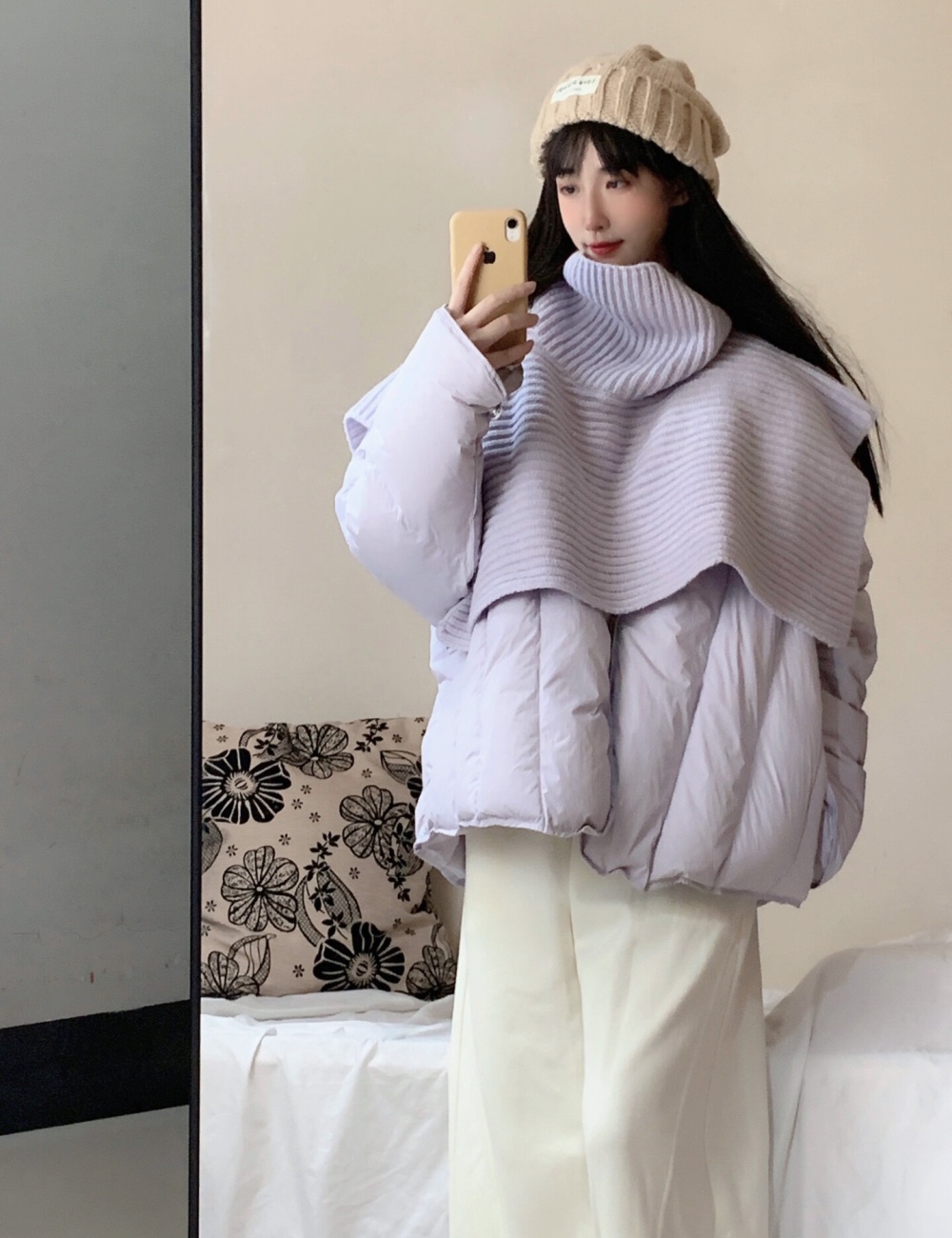 Spring short tender shawl down niche thermal coat