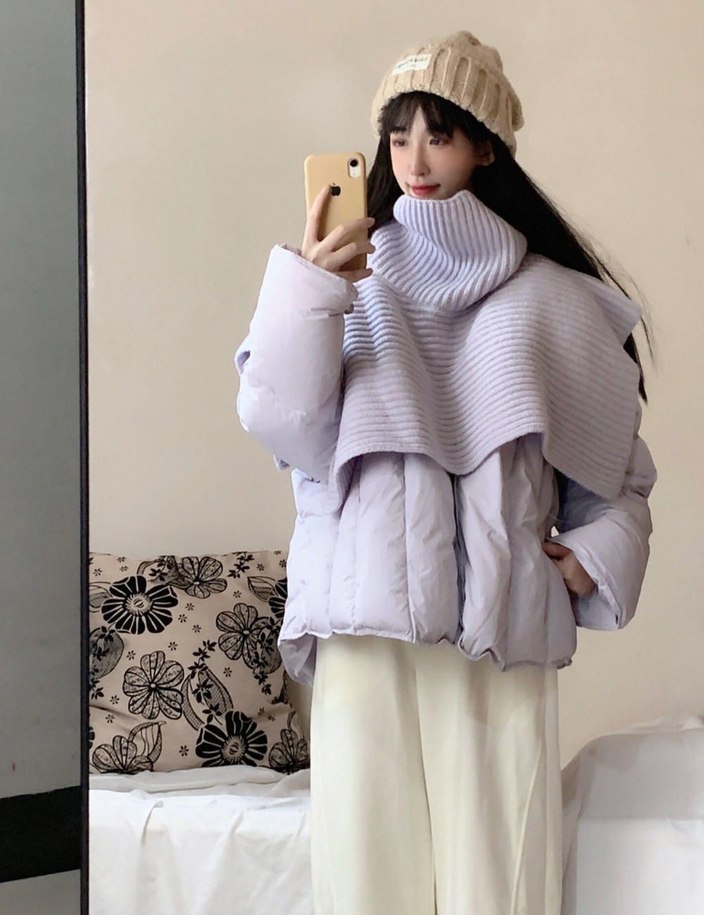 Spring short tender shawl down niche thermal coat