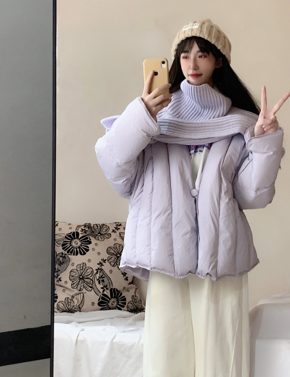 Spring short tender shawl down niche thermal coat