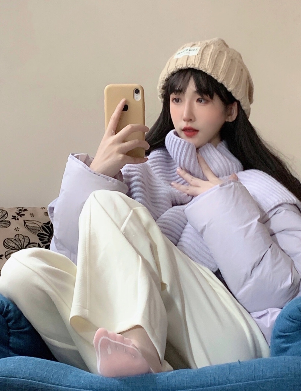 Spring short tender shawl down niche thermal coat