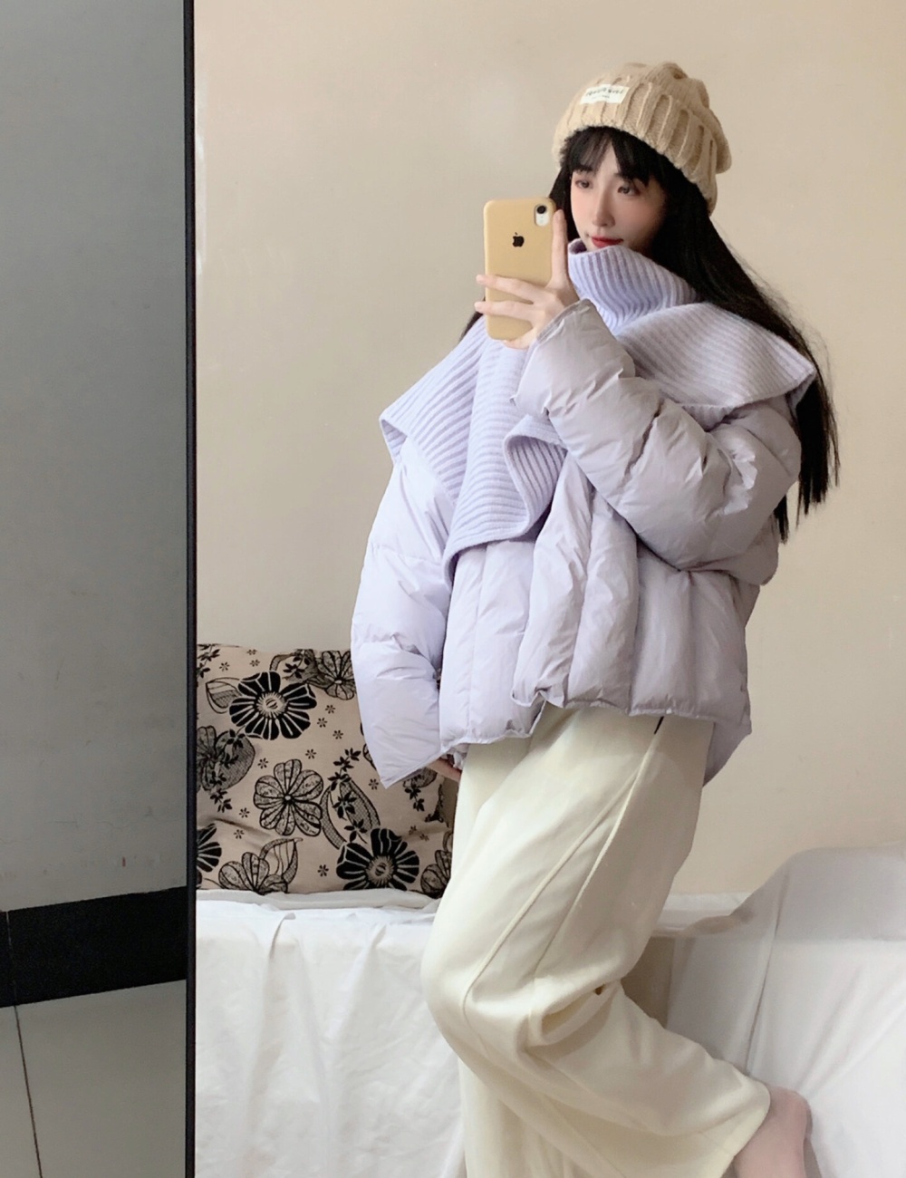 Spring short tender shawl down niche thermal coat