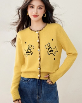 Embroidery coat Korean style tops for women