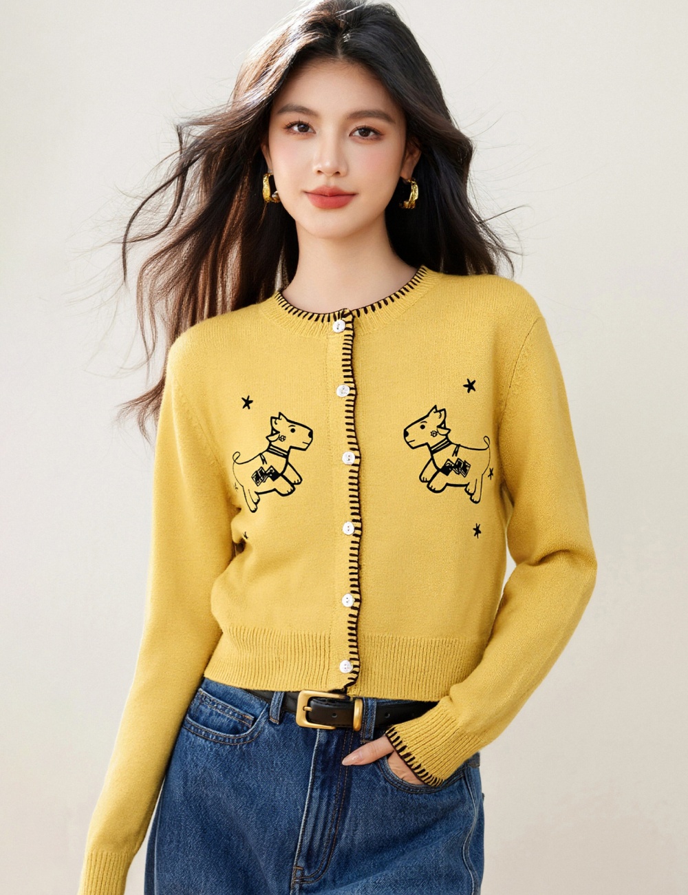 Embroidery coat Korean style tops for women