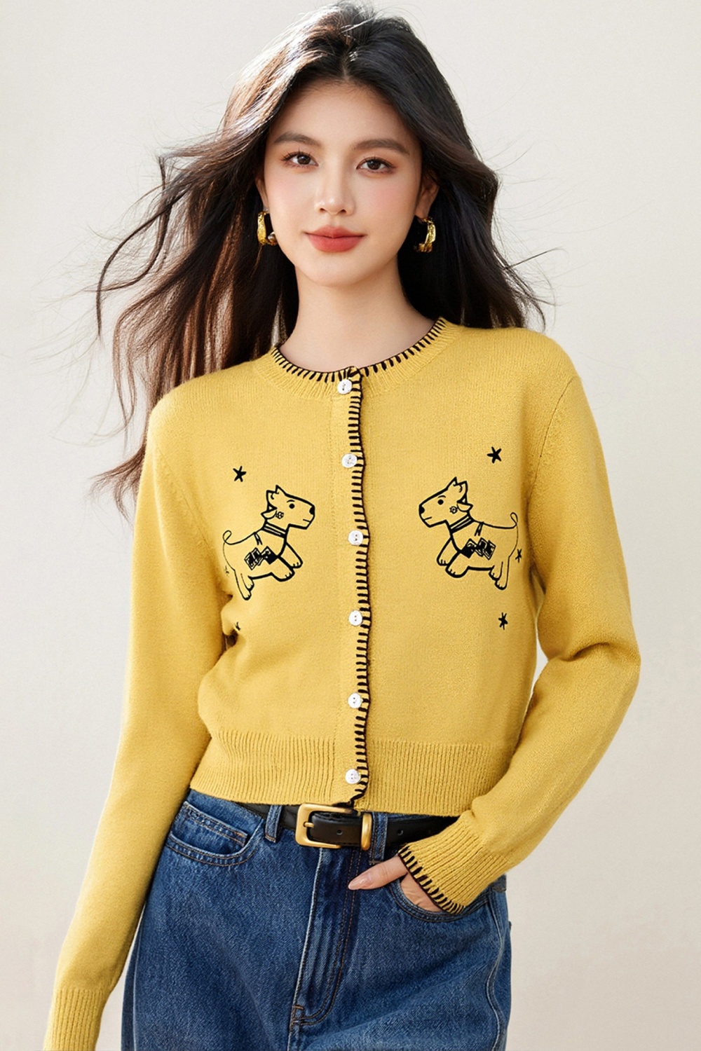 Embroidery coat Korean style tops for women