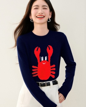 Round neck knitted sweater show young all-match tops