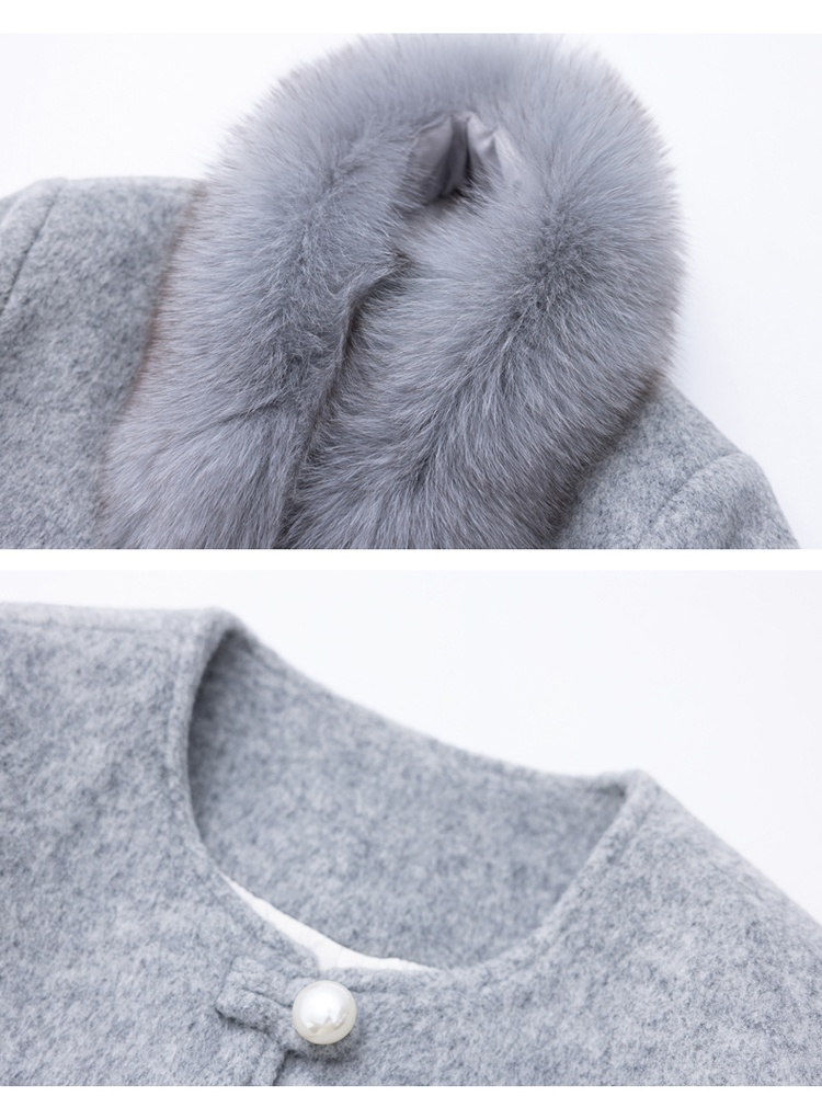 Scarf sleeve duck down down coat fox fur coat a set