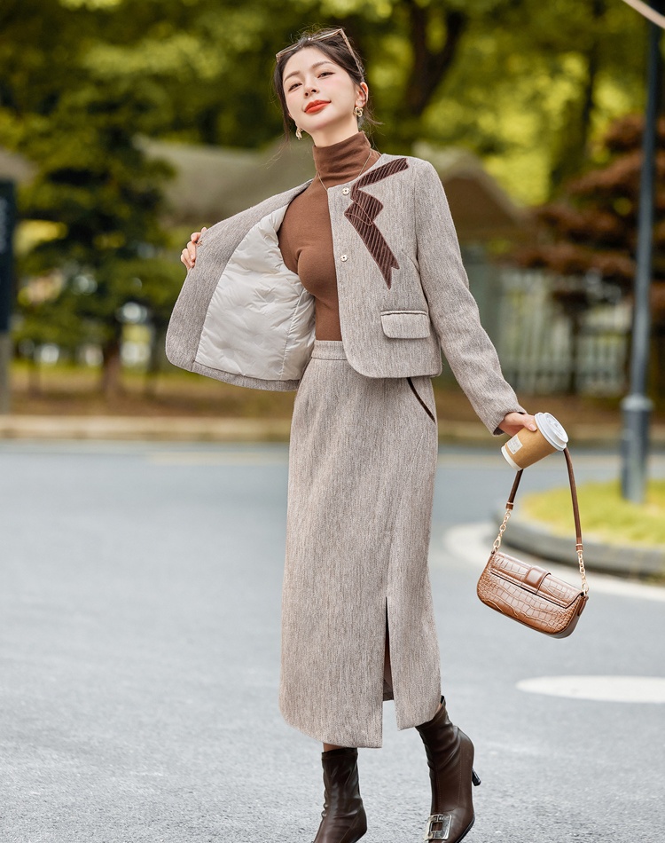 Beading chanelstyle coat embroidery skirt a set