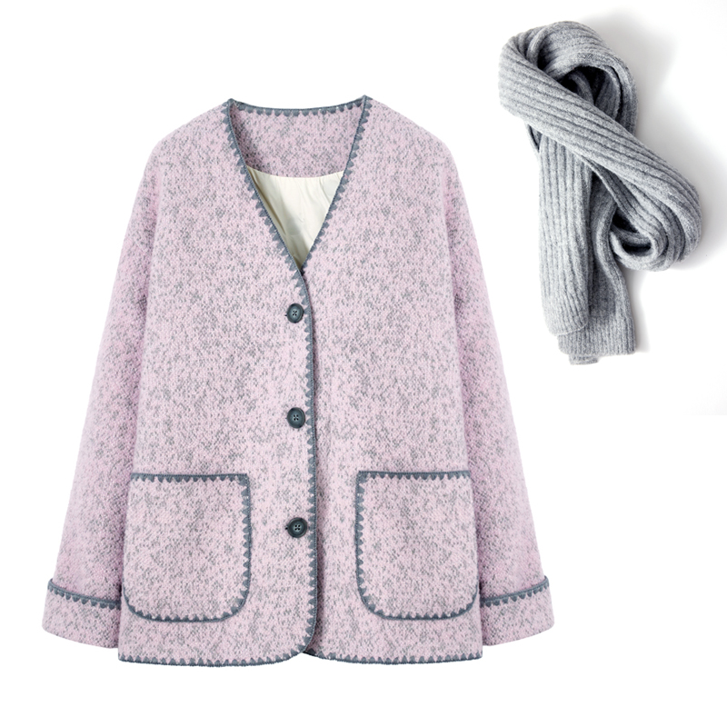 Chanelstyle temperament woolen coat winter overcoat for women