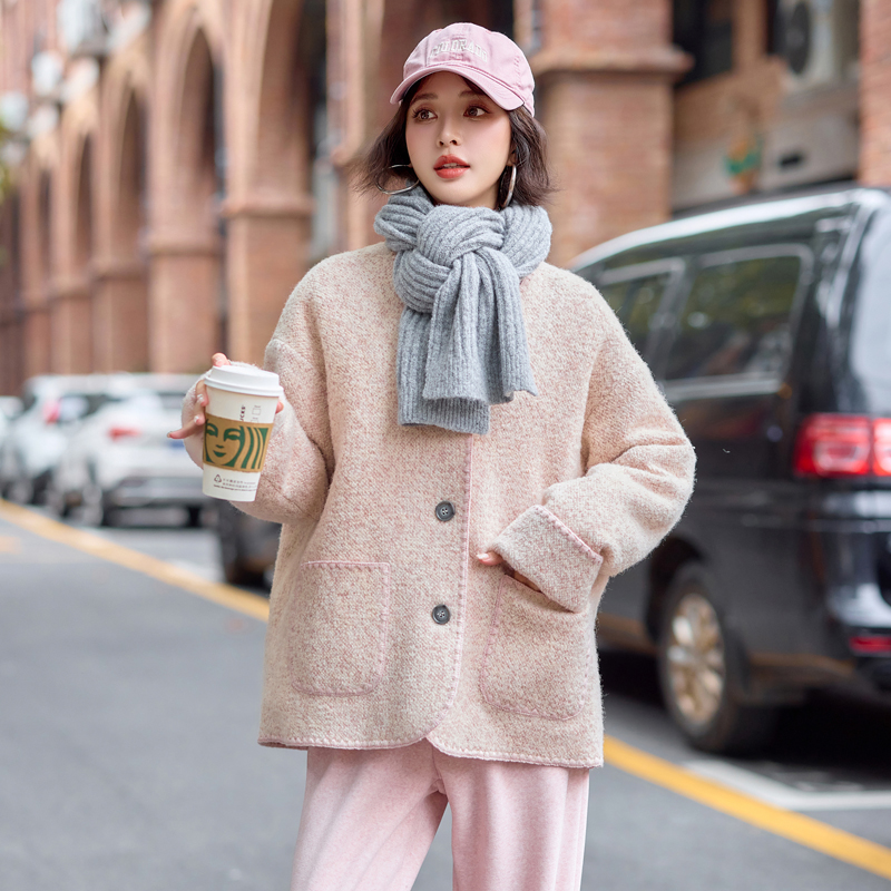 Chanelstyle temperament woolen coat winter overcoat for women
