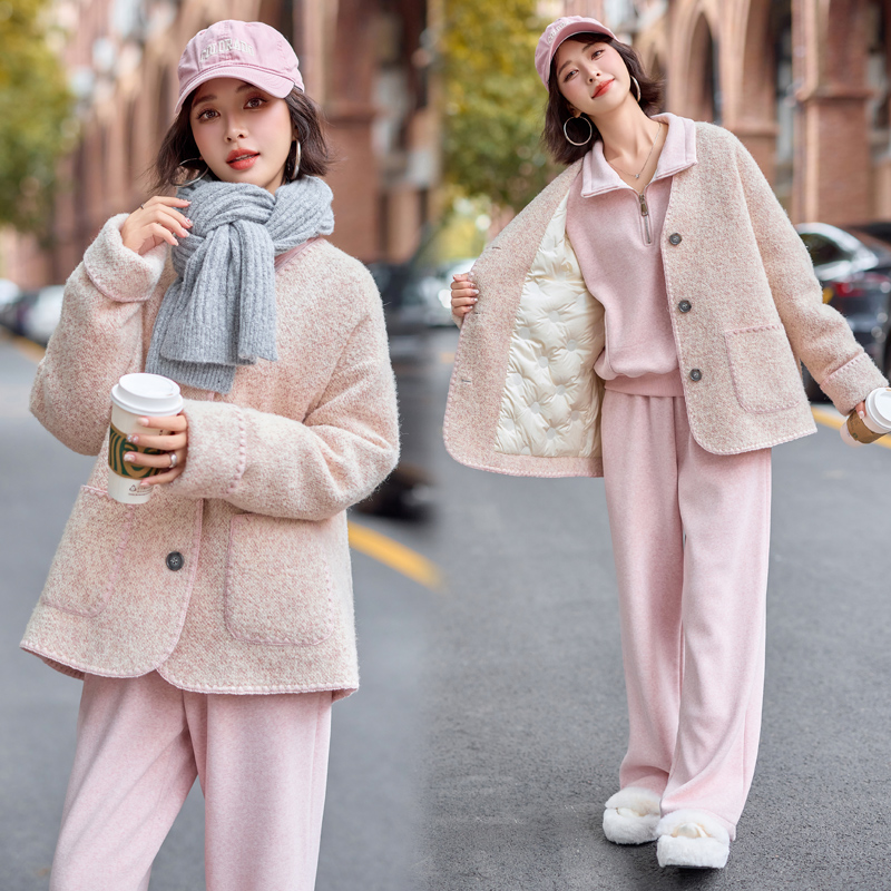 Chanelstyle temperament woolen coat winter overcoat for women