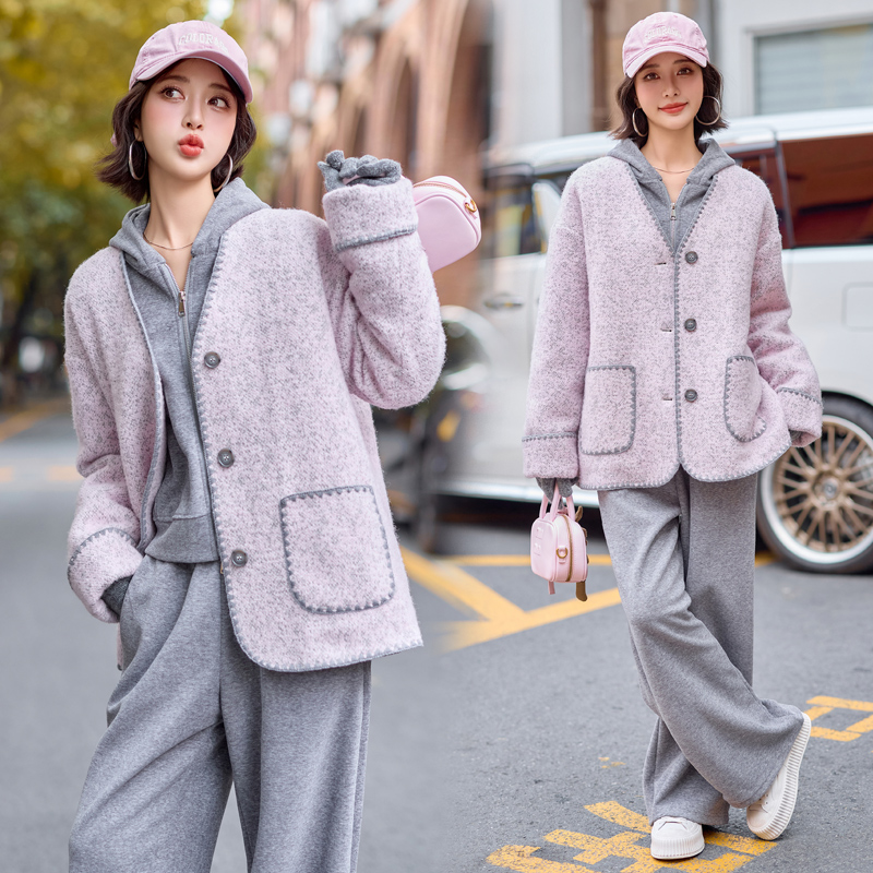 Chanelstyle temperament woolen coat winter overcoat for women