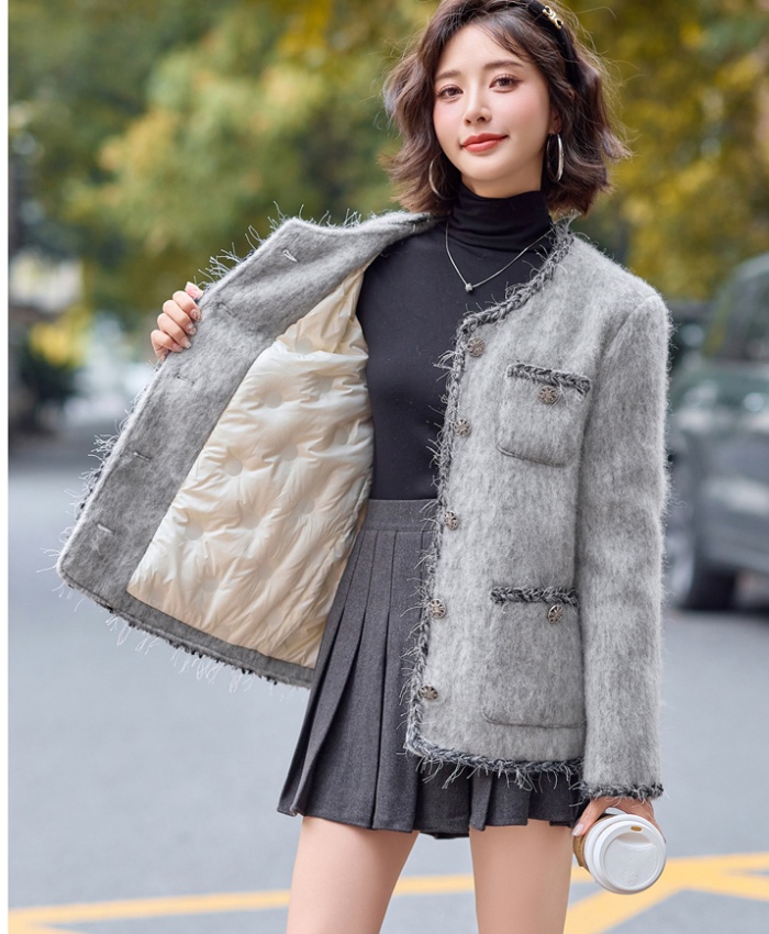 Mohair chanelstyle coat duck down winter down coat