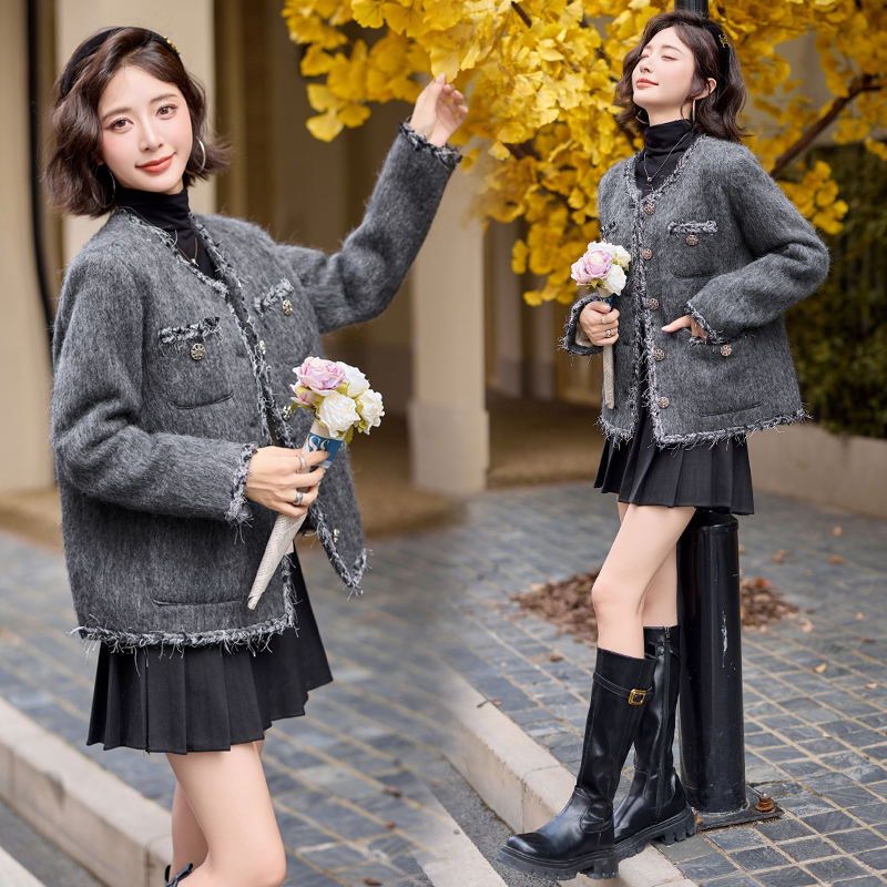 Mohair chanelstyle coat duck down winter down coat