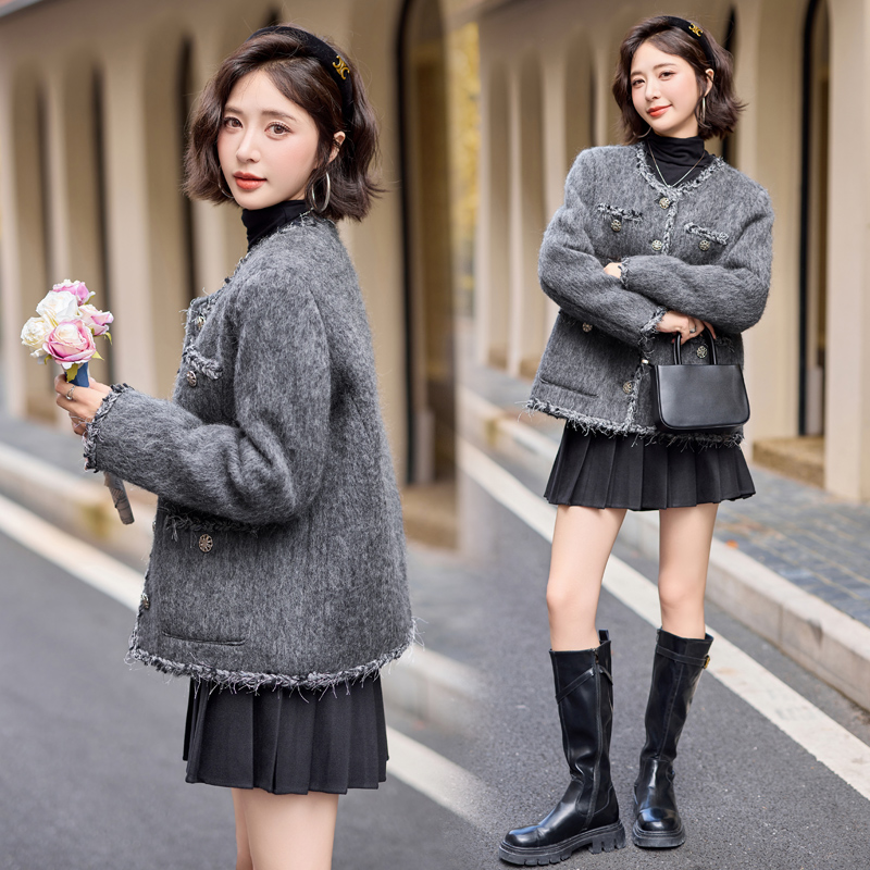 Mohair chanelstyle coat duck down winter down coat