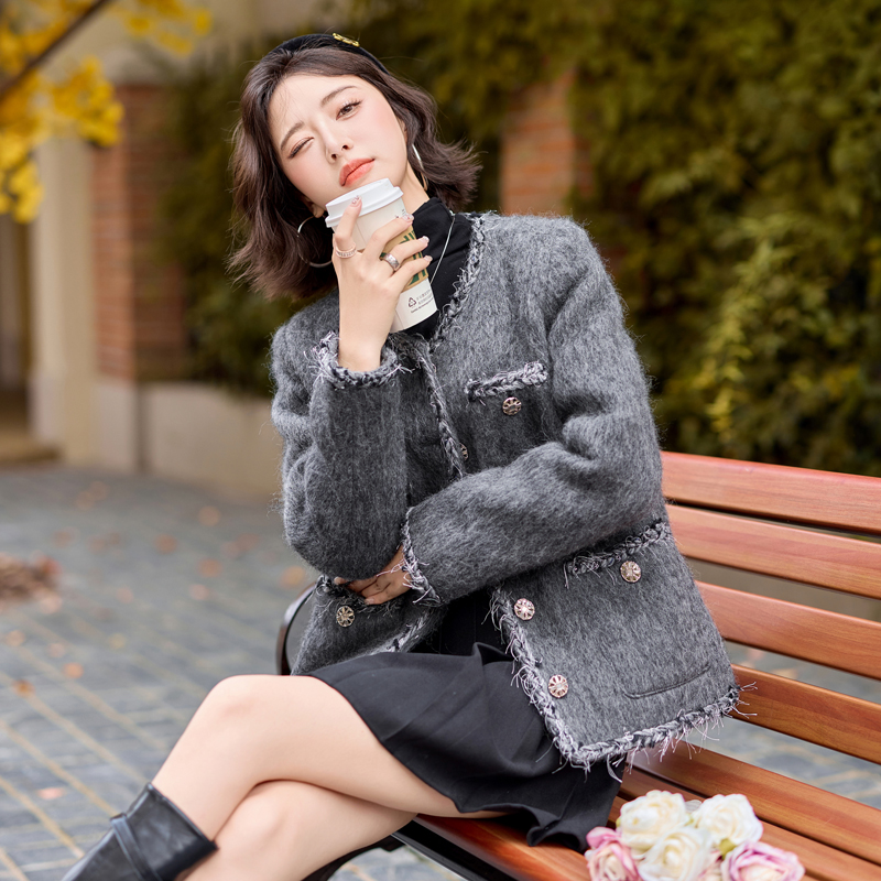 Mohair chanelstyle coat duck down winter down coat