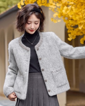 Thick winter chanelstyle woolen coat woolen down coat