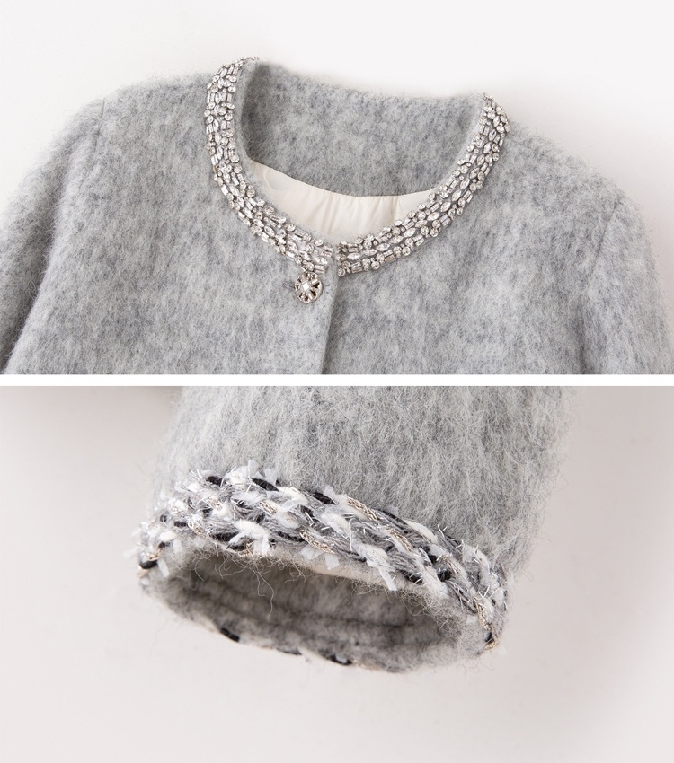 Thick winter chanelstyle woolen coat woolen down coat