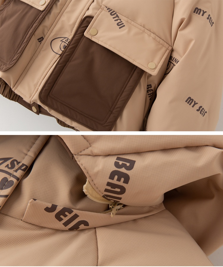 Thick mixed colors bread clothing short down coat