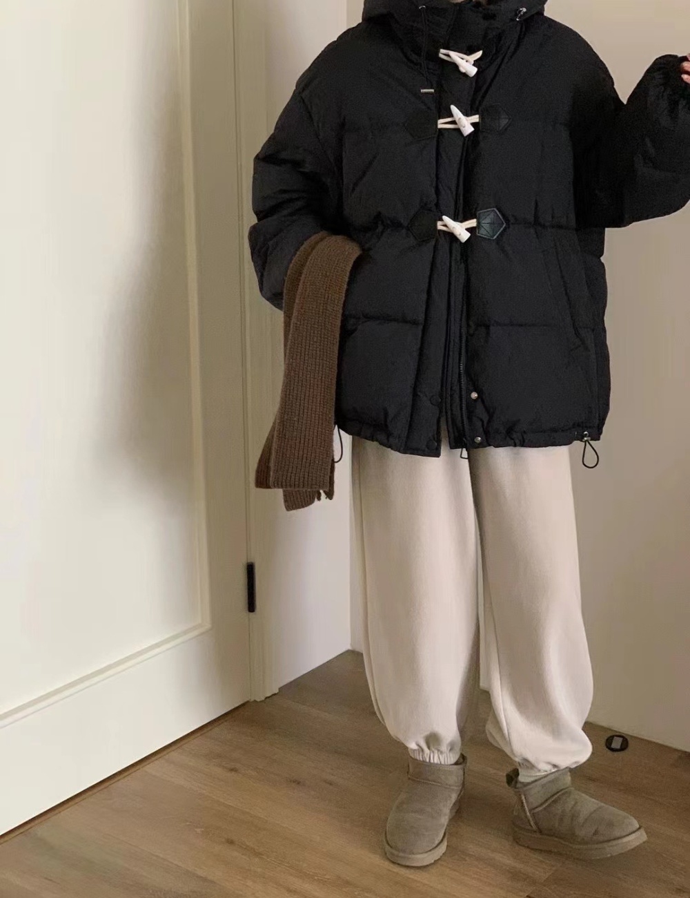 Horn buckle bread clothing short coat for women