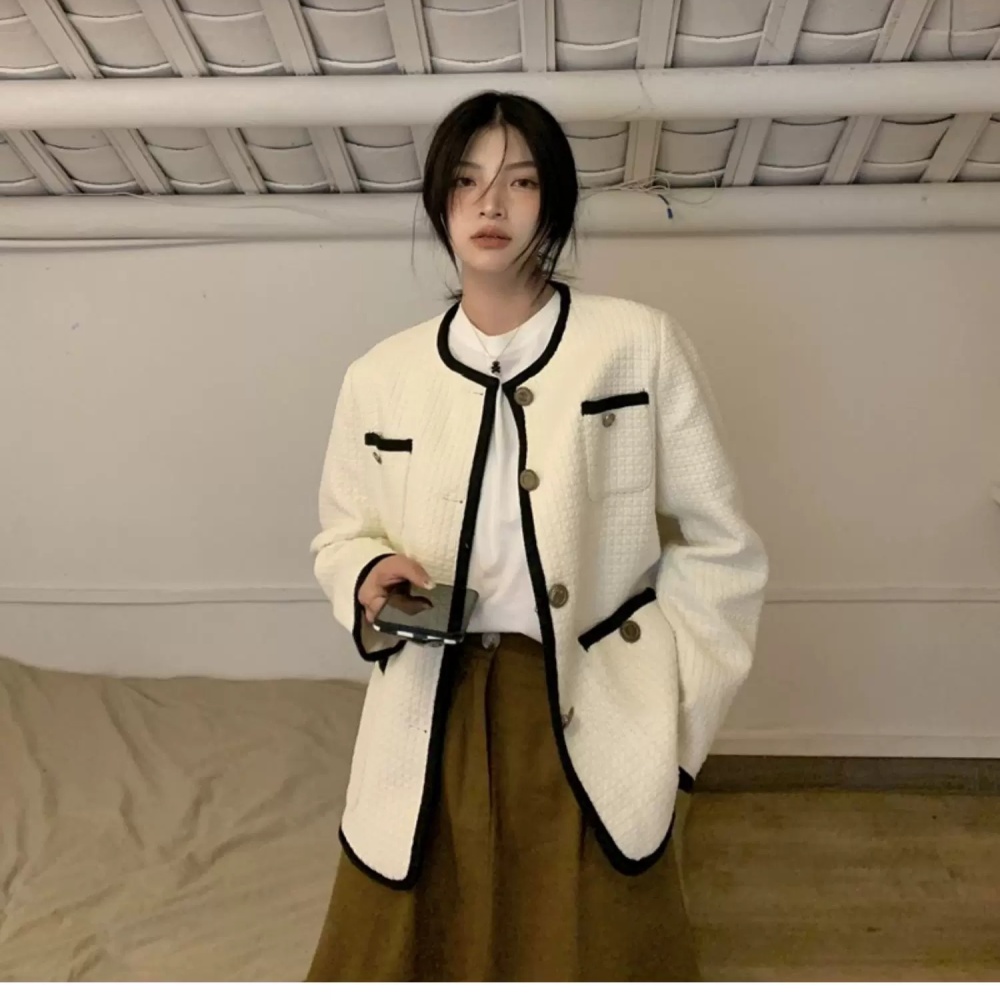 Korean style chanelstyle coat France style tops for women