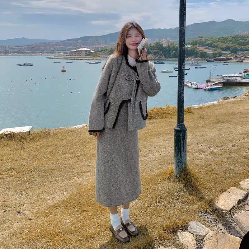 Temperament chanelstyle fashion skirt a set for women