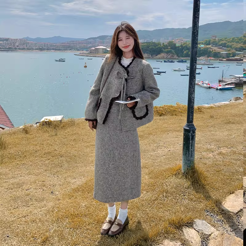 Temperament chanelstyle fashion skirt a set for women