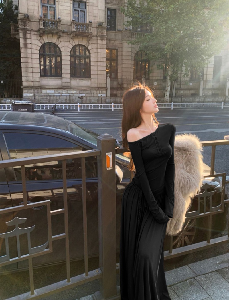 Companion long sleeve slim dress for women