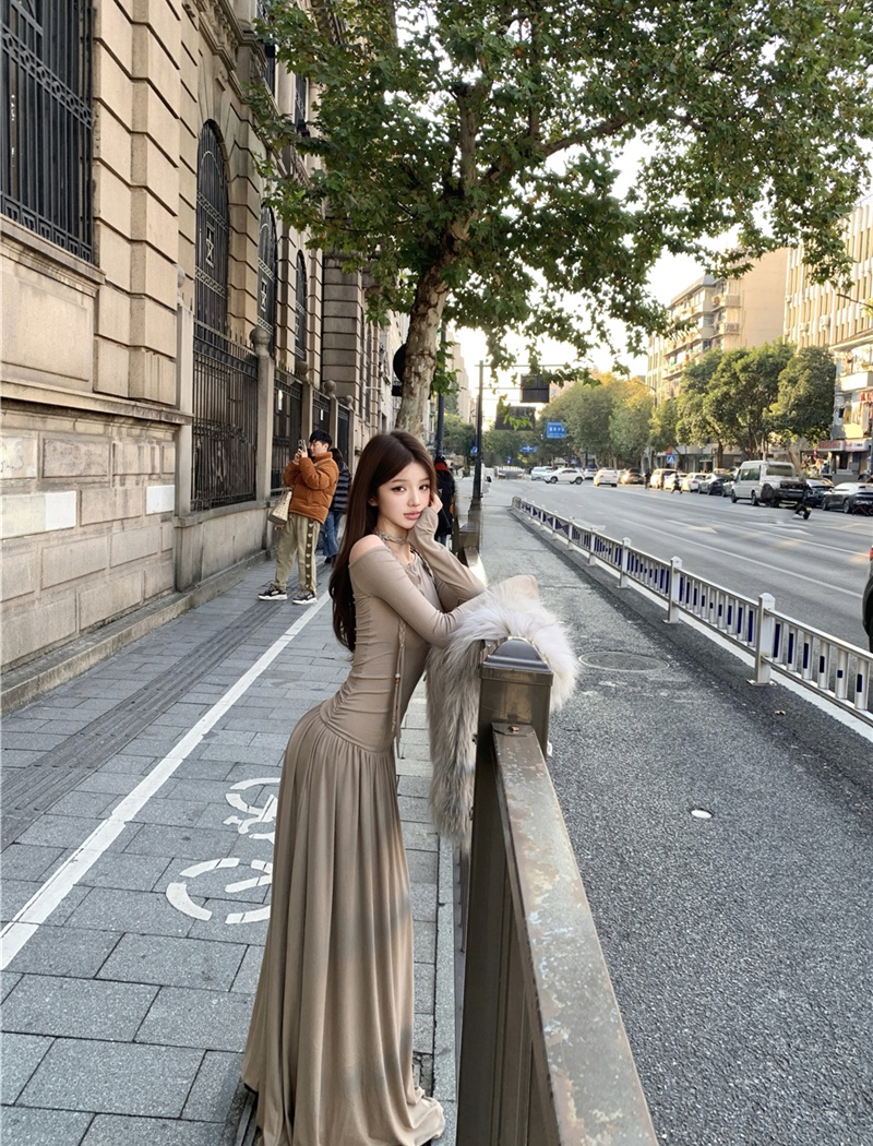 Companion long sleeve slim dress for women