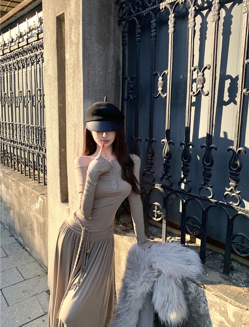 Companion long sleeve slim dress for women