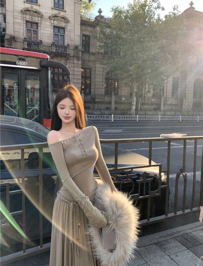 Companion long sleeve slim dress for women