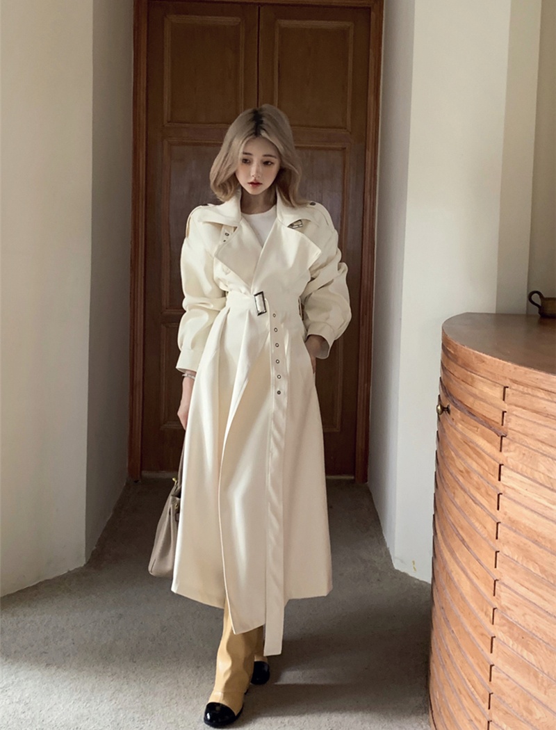 Casual exceed knee windbreaker long British style overcoat