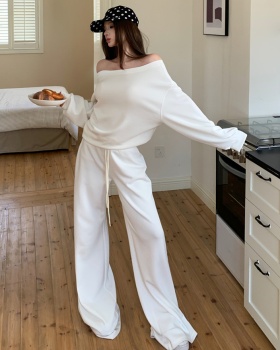 Long sleeve long pants fashion tops 2pcs set for women