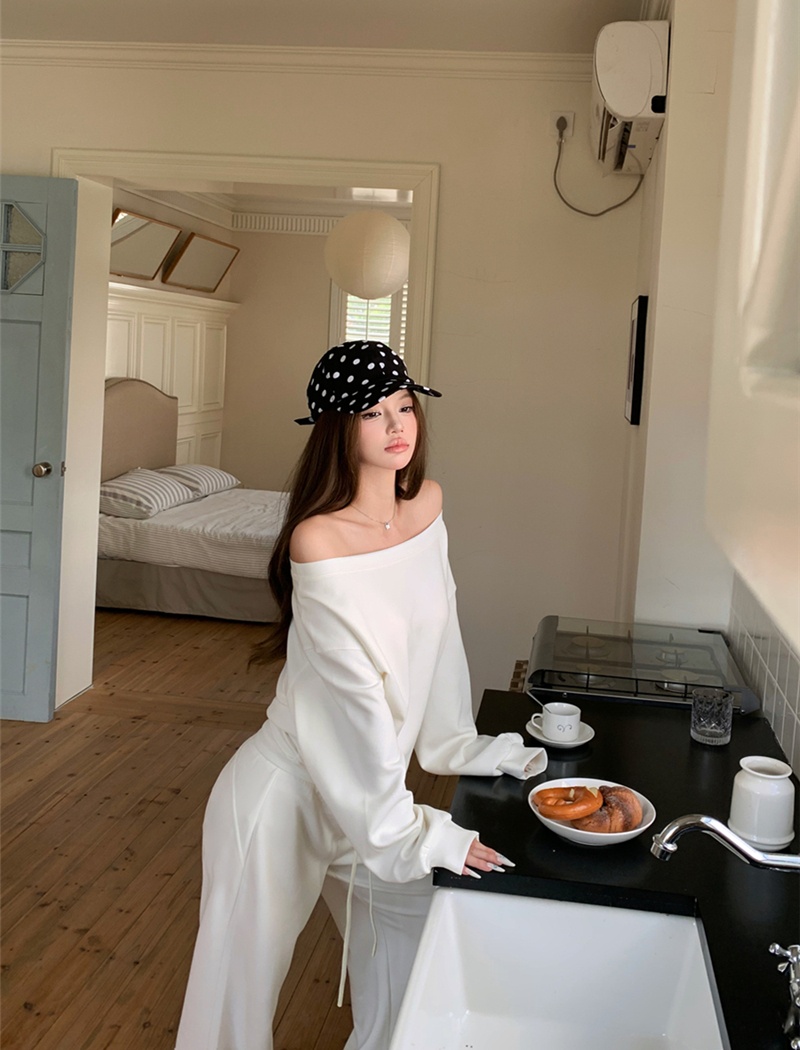 Long sleeve long pants fashion tops 2pcs set for women