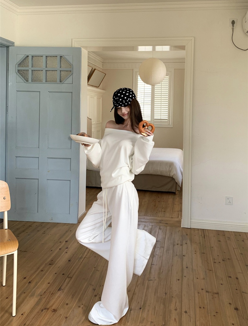 Long sleeve long pants fashion tops 2pcs set for women