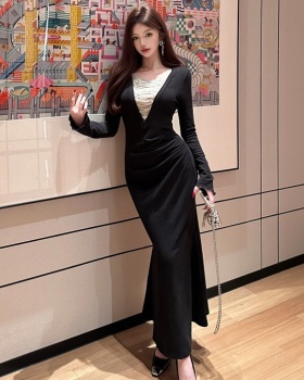 Mermaid long dress V-neck dress for women