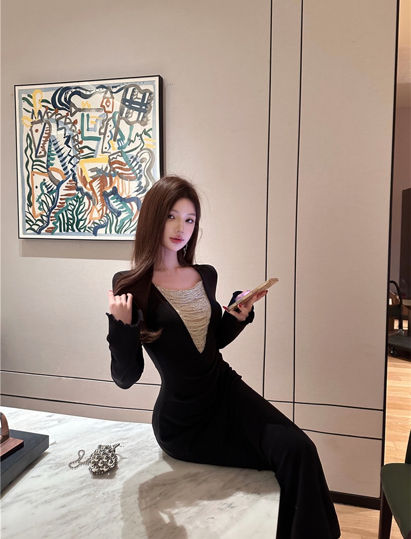 Mermaid long dress V-neck dress for women