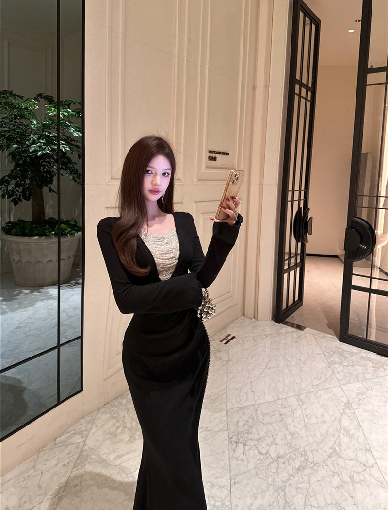 Mermaid long dress V-neck dress for women