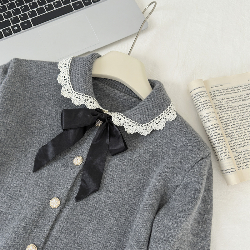 Long sleeve fashion cardigan pink skirt a set for women