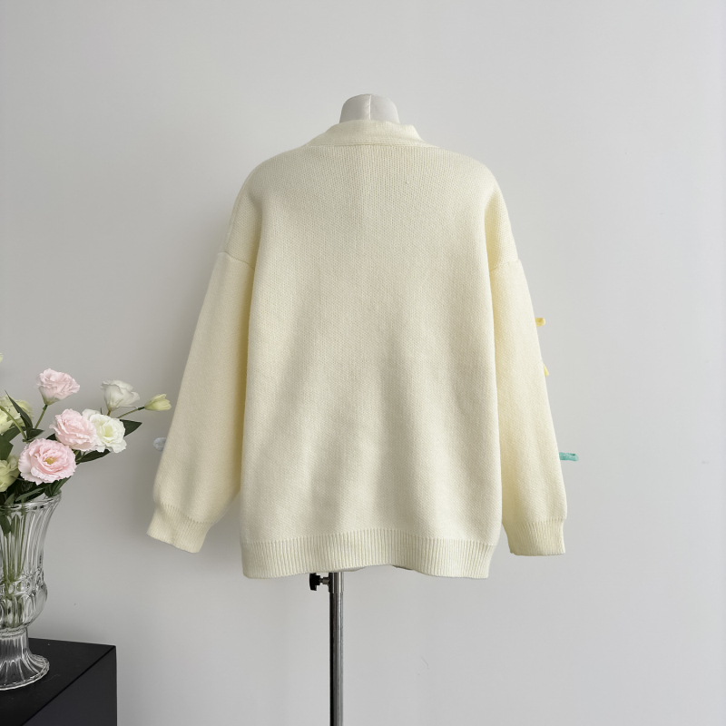 Colors bow cardigan autumn and winter loose sweater