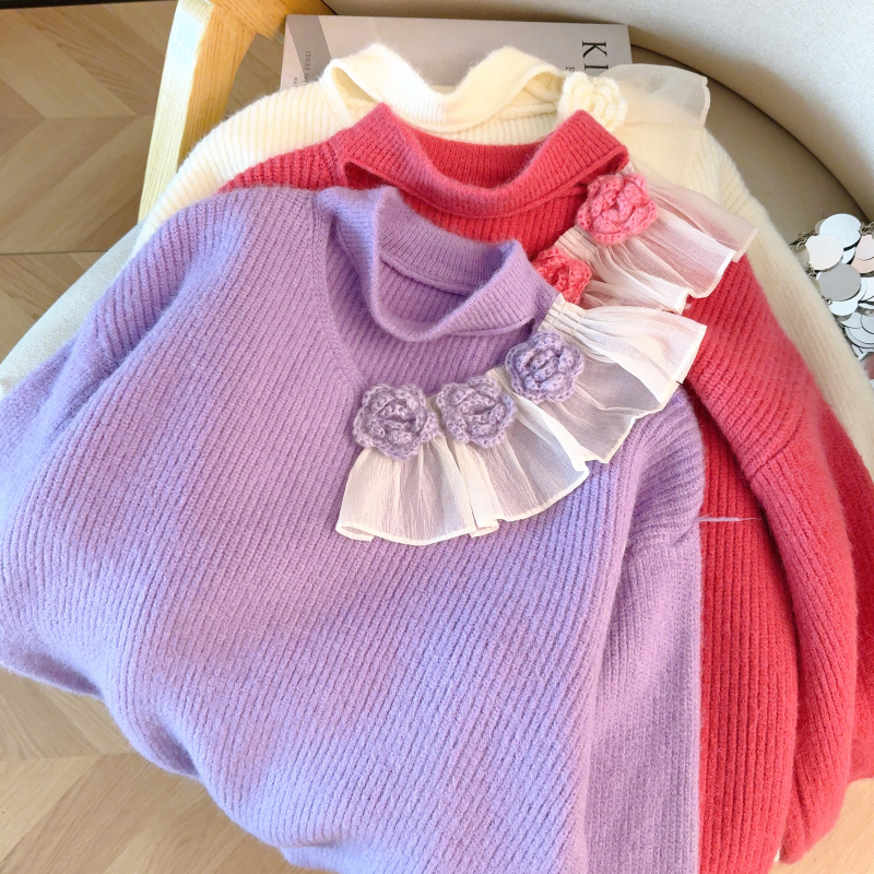 Hollow loose tops halter lazy sweater for women