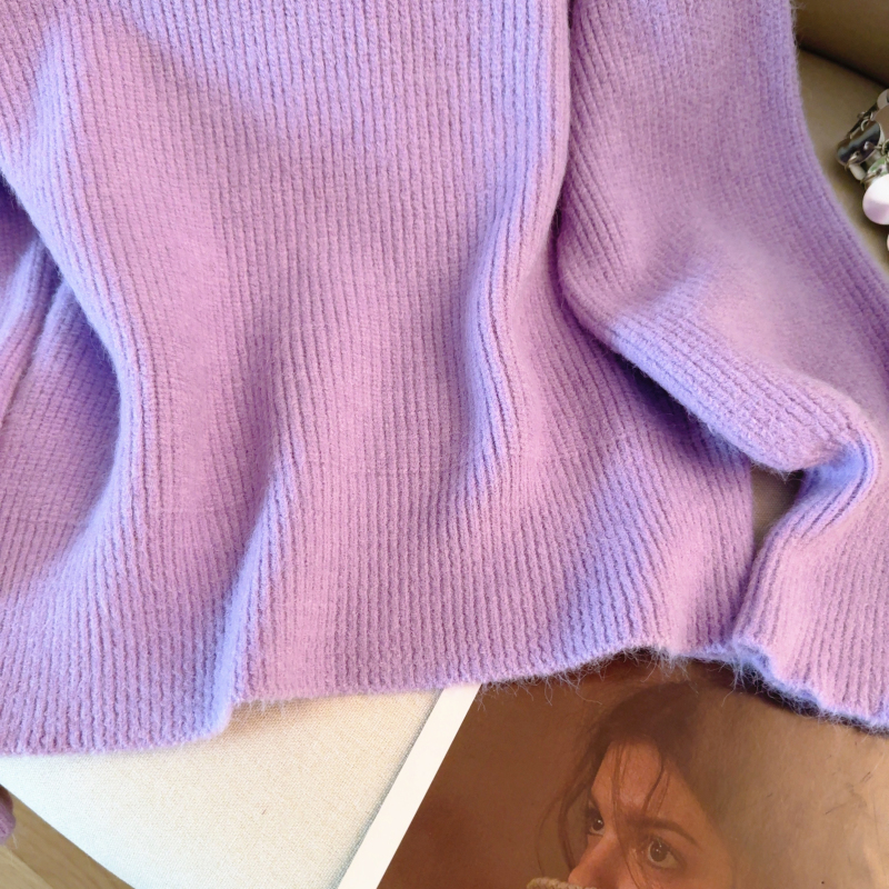 Hollow loose tops halter lazy sweater for women