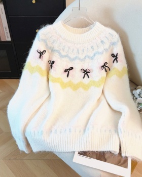 Christmas autumn and winter tops red loose sweater for women