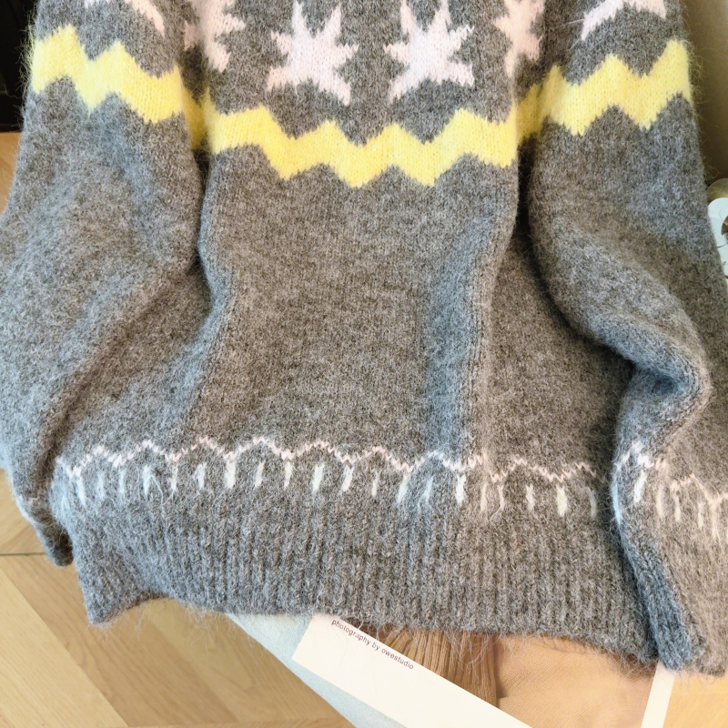 Christmas autumn and winter tops red loose sweater for women