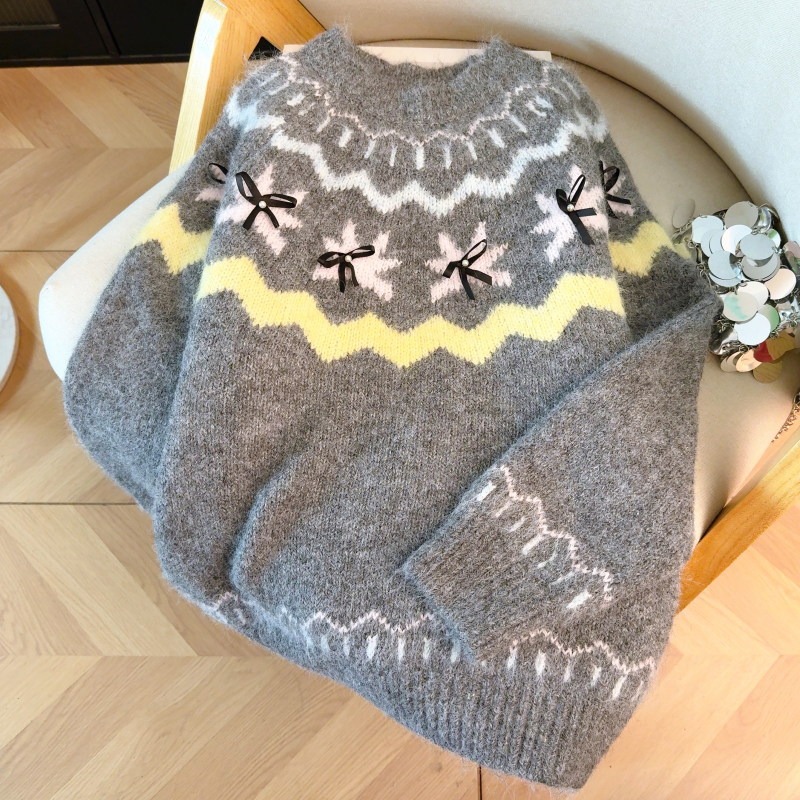 Christmas autumn and winter tops red loose sweater for women