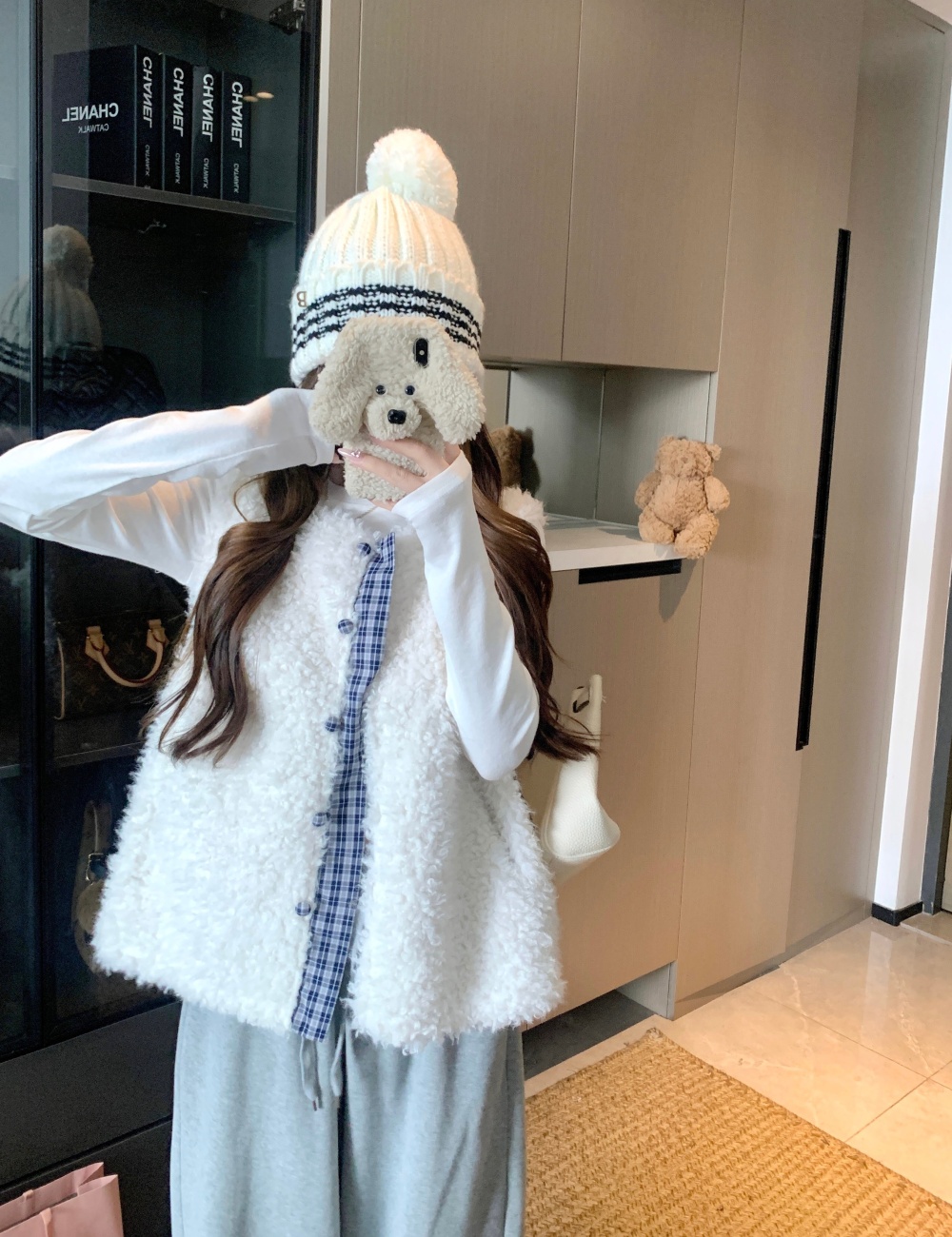 Autumn and winter coat lambs wool waistcoat