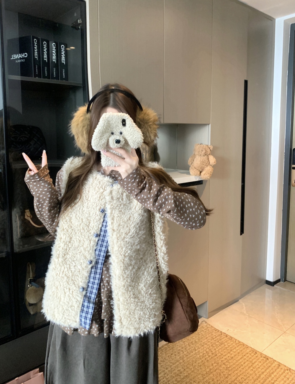 Autumn and winter coat lambs wool waistcoat