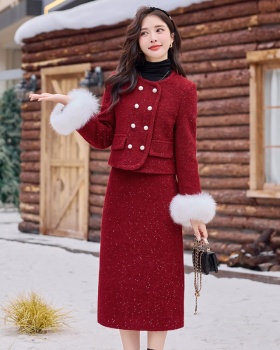 Coarse flower chanelstyle sequins coat a set